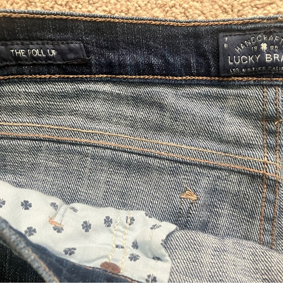 Lucky Brand Women’s 10/30 The Roll Up Blue Denim Jean Shorts - Picture 3 of 5